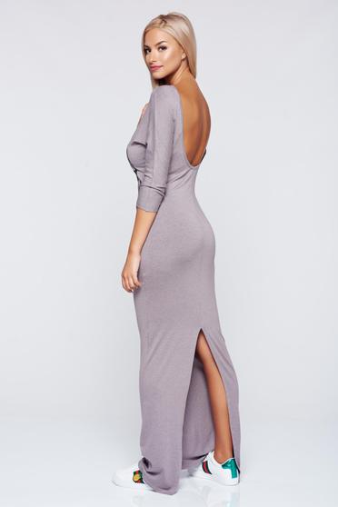 Rochie MissQ maro casual lunga cu spatele gol