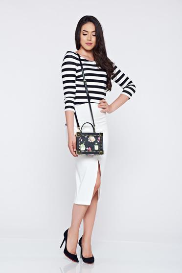 Bluza dama StarShinerS neagra cu dungi orizontale
