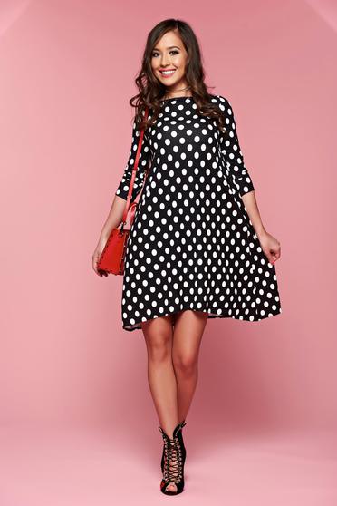 Rochie cu imprimeuri cu buline StarShinerS neagra cu croi larg