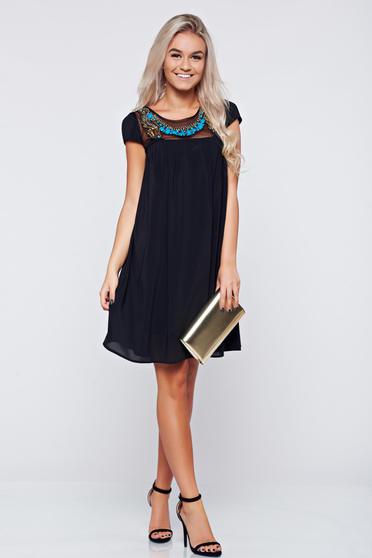 Rochie eleganta din voal StarShinerS neagra cu croi larg