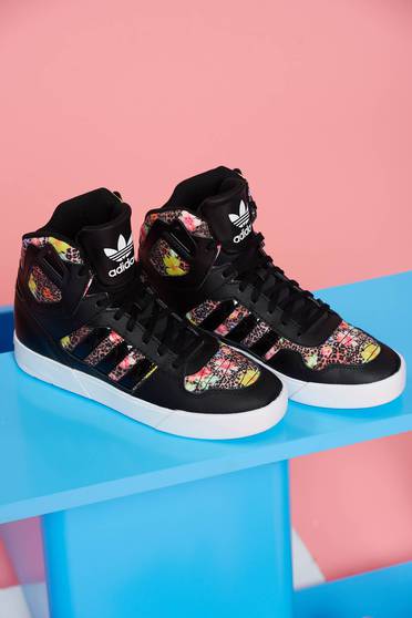 poze cu Pantofi sport Adidas Originals Zestra negri cu animal print cu talpa usoara