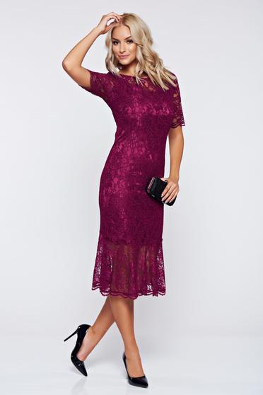 Rochie PrettyGirl mov de ocazie din material dantelat