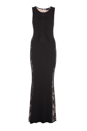 Rochie PrettyGirl neagra sirena de seara lunga din dantela