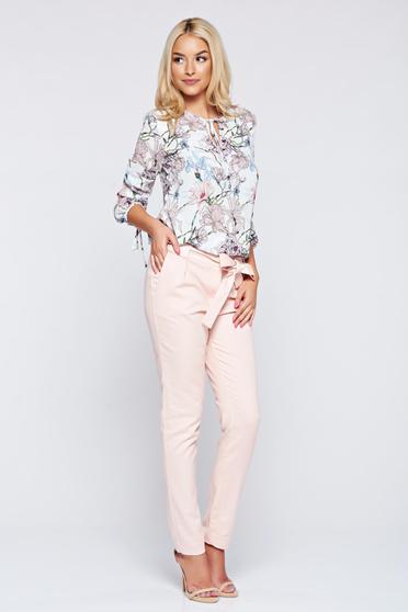 Pantaloni Top Secret rosa office cu talie medie cu buzunare
