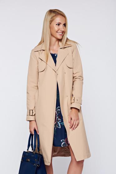 Trench Top Secret piersica casual drept cu buzunare
