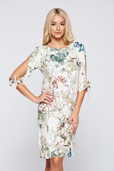 Rochie Top Secret crem cu croi larg cu maneca 3/4