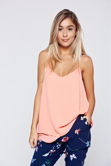 Top Top Secret rosa cu croi larg scurt