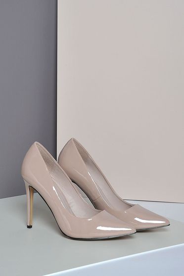 Pantofi stiletto Top Secret rosa elegant cu toc inalt din piele ecologica