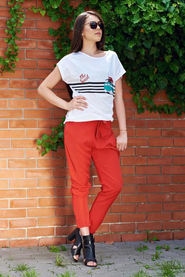Pantaloni cu buzunare corai cu elastic in talie