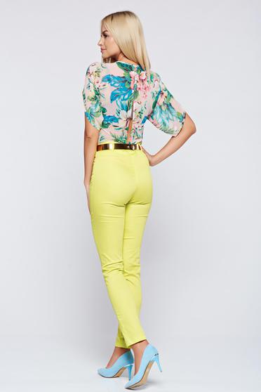 poze cu Salopeta PrettyGirl galbena eleganta din material vaporos cu maneca scurta