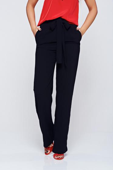 Pantaloni Top Secret negri evazata cu talie inalta