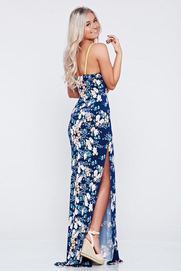 poze cu Rochie StarShinerS albastru-inchis lunga de zi cu bretele