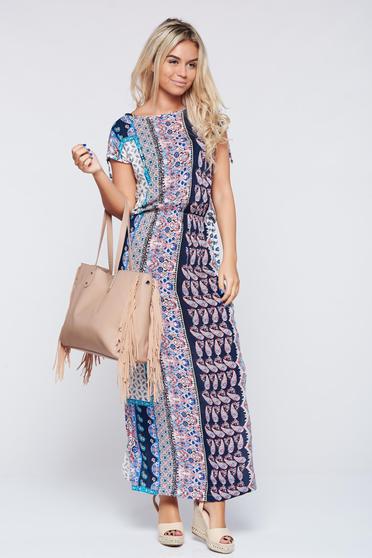 Rochie Top Secret roz casual din material vaporos cu print
