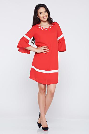 Rochie eleganta cu croi larg LaDonna corai cu maneci clopot