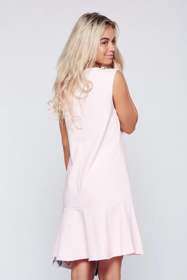 poze cu Rochie Top Secret rosa din material vaporos cu volanase
