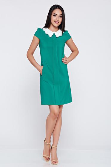 Rochie cu croi larg Fofy verde cu buzunare