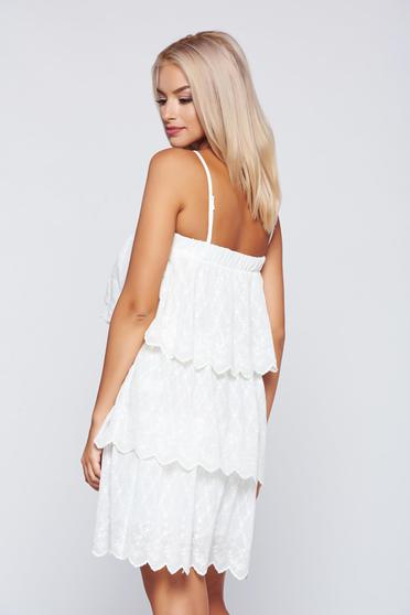 poze cu Rochie PrettyGirl nude din material vaporos cu volanase