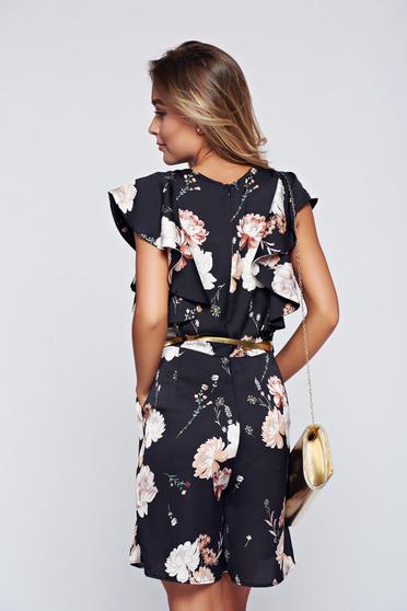 poze cu Salopeta Festival Look by PrettyGirl crem din material vaporos cu volanase