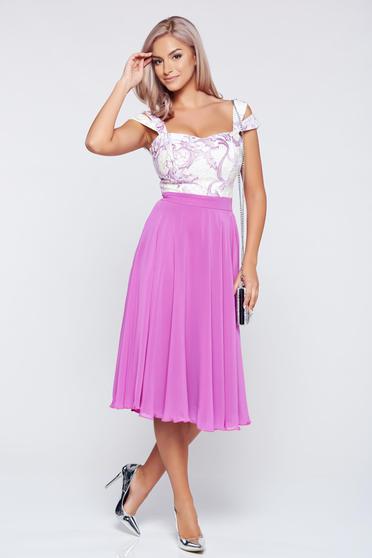 Rochie Fofy lila de ocazie in clos din voal