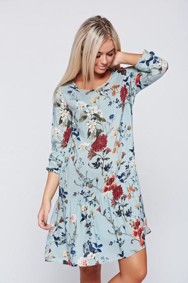 Rochie Top Secret albastra cu croi larg cu imprimeuri florale