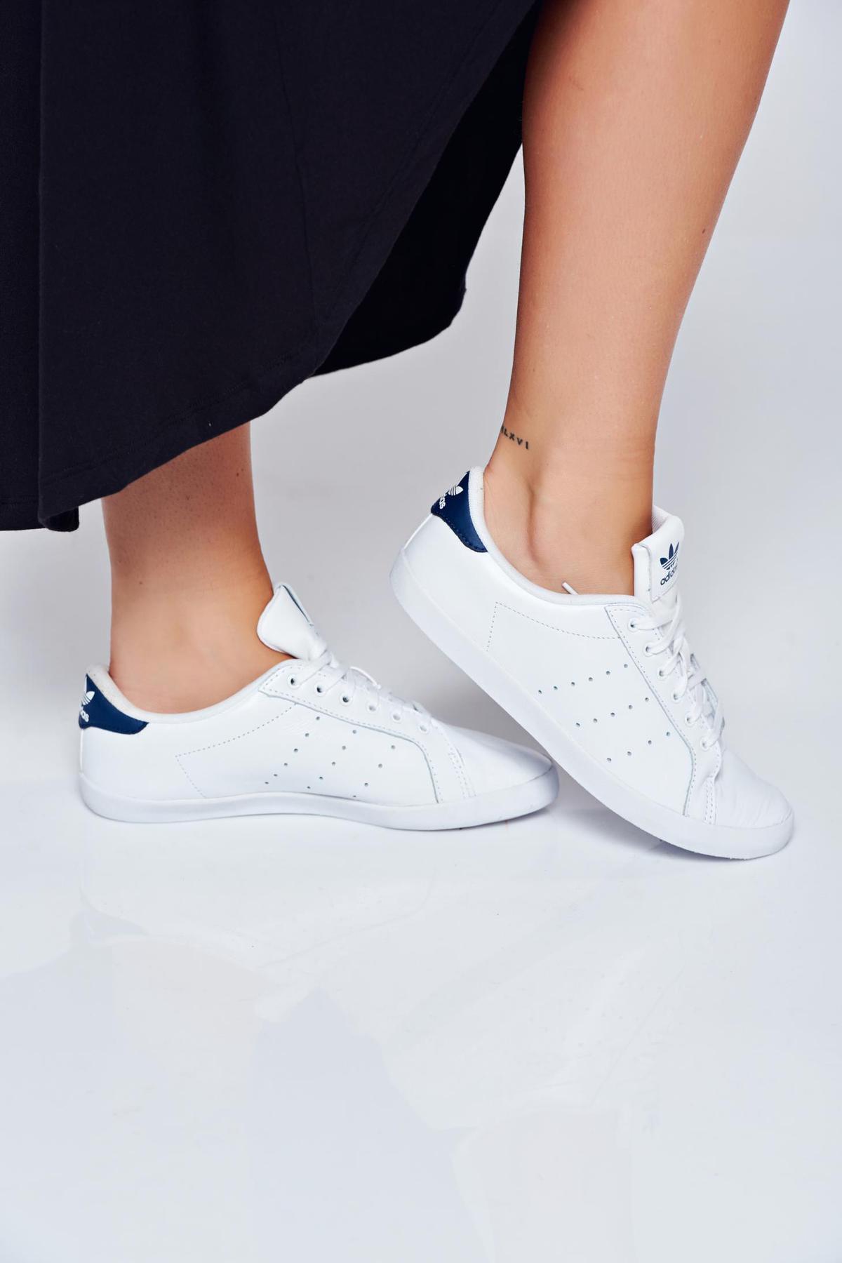 Pantofi sport Adidas Originals Stan Smith albi casual cu talpa usoara
