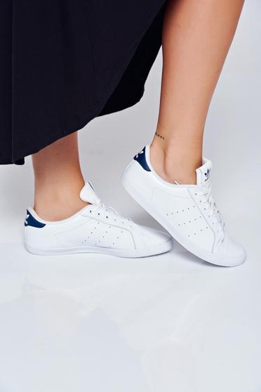 poze cu Pantofi sport Adidas Originals Stan Smith albi casual cu talpa usoara