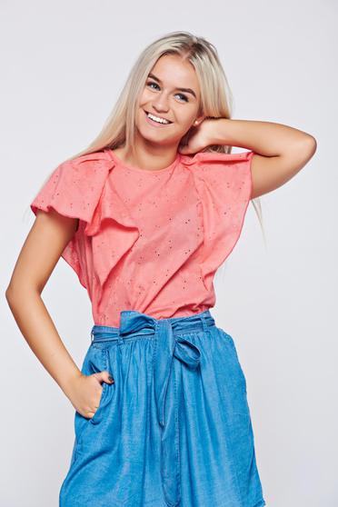 Bluza dama PrettyGirl corai casual cu croi larg din bumbac