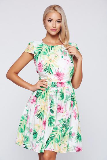 Rochie PrettyGirl alba in clos din bumbac cu spatele gol