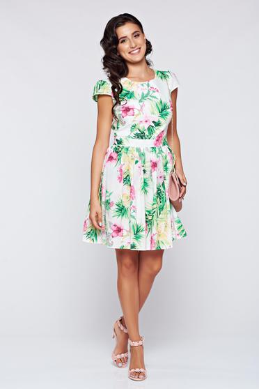 Rochie PrettyGirl alba in clos din bumbac cu spatele gol