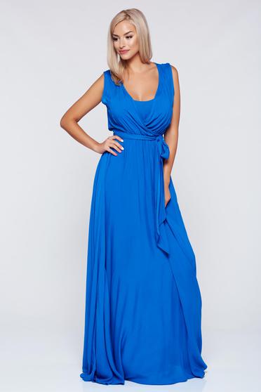 Rochie PrettyGirl albastra casual petrecuta cu croi larg