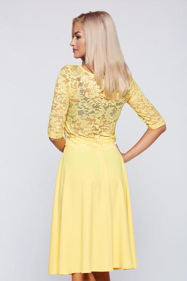 Set StarShinerS galben elegant brodat din material dantelat