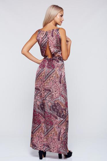 Rochie StarShinerS maro de plaja cu spatele decupat