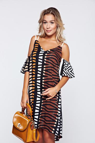Rochie Top Secret maro casual cu croi larg cu umeri goi