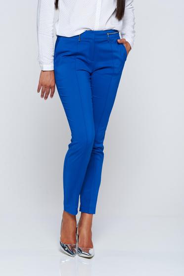 Pantaloni Top Secret albastri office conici cu buzunare