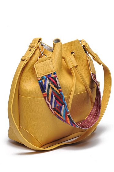 Geanta dama Top Secret galbena casual accesorizata cu snur