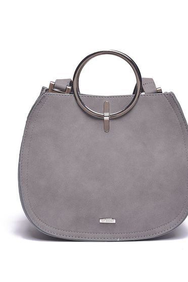 Geanta dama Top Secret gri casual cu accesoriu metalic