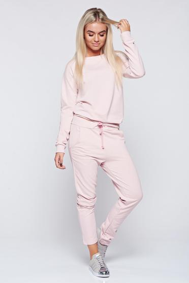 Set rosa casual din bumbac cu buzunare