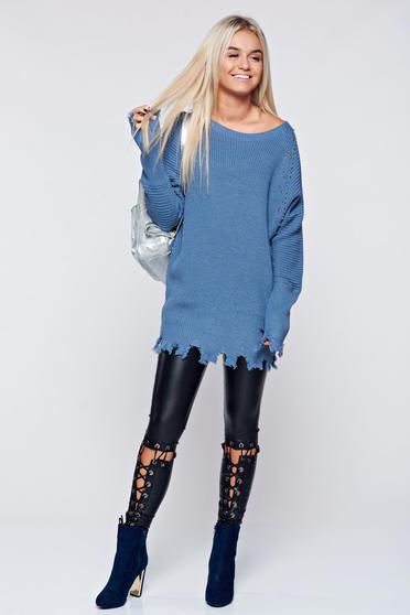 Colanti negru casual accesorizat cu snur