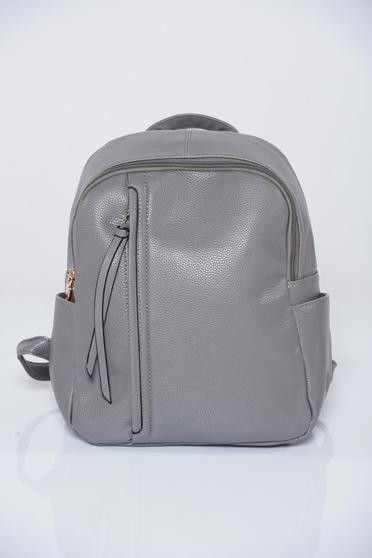 Rucsac gri casual compartimentat cu buzunare interioare