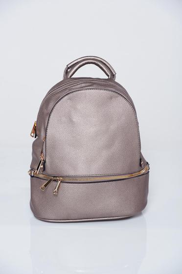 Rucsac maro-inchis casual cu bretele ajustabile