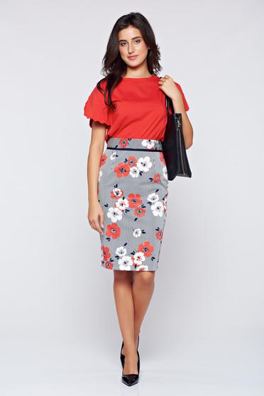 poze cu Bluza dama PrettyGirl rosie casual cu croi larg cu maneci tip fluture