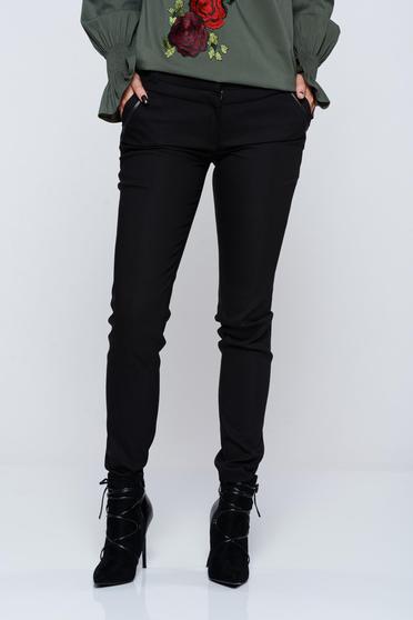 Pantaloni LaDonna negri office conici cu buzunare