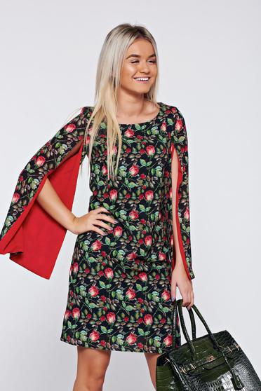 Rochie LaDonna rosie eleganta cu croi larg cu maneci decupate