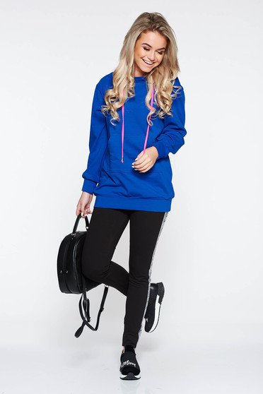 Pantaloni Top Secret negri casual din bumbac cu talie medie