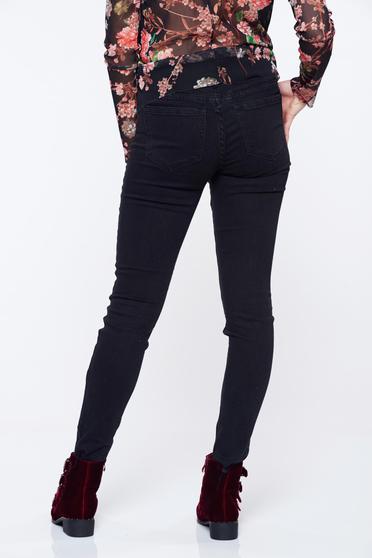 poze cu Blugi Top Secret negri casual din bumbac cu buzunare