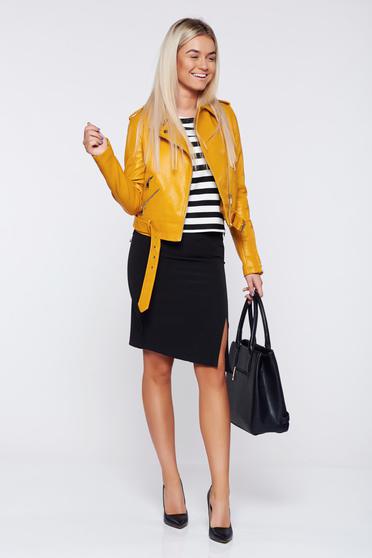 poze cu Fusta StarShinerS neagra office tip creion cu talie medie