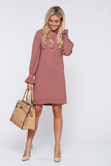 Rochie LaDonna maro eleganta cu croi larg guler detasabil