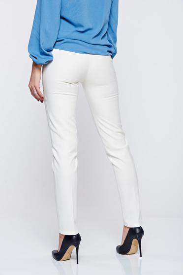 Pantaloni PrettyGirl nude office cu buzunare