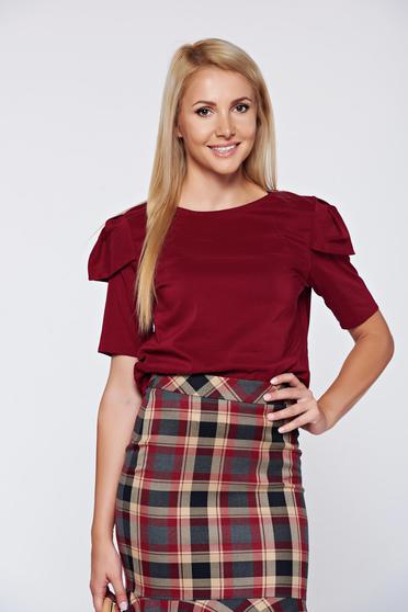Bluza dama PrettyGirl visinie office din stofa cu maneca scurta