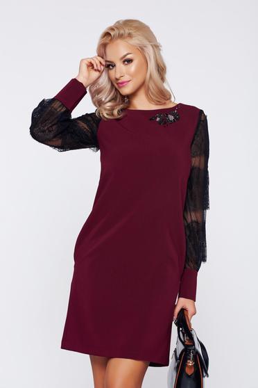 Rochie LaDonna visinie eleganta cu croi larg cu maneci din dantela